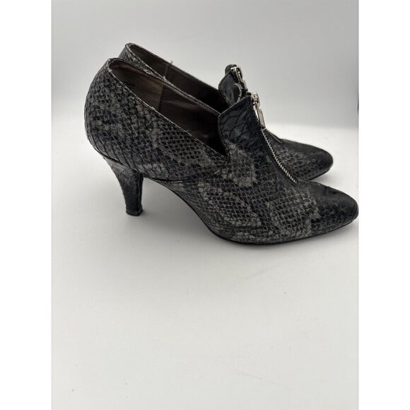 Bijou New York Womens Black Snakeskin Pattern Heeled Ankle Boots Size 7.5 With F - Picture 3 of 6